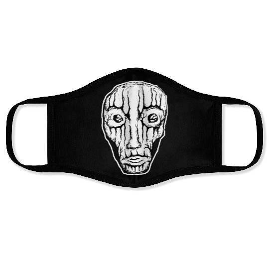 Native Stripper - White Cutout - Black Drawing Face Masks