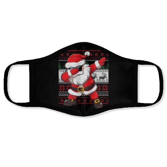Dabbing Santa Funn Ugly Face Masks