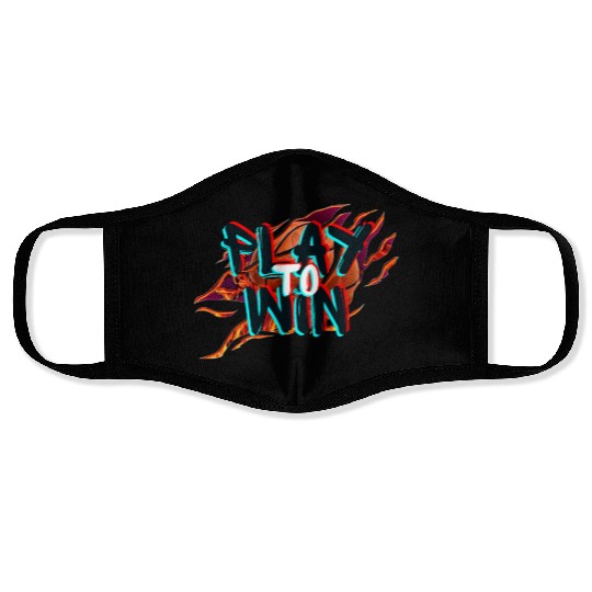 Black and Orange Modern Play To Win Face Masks