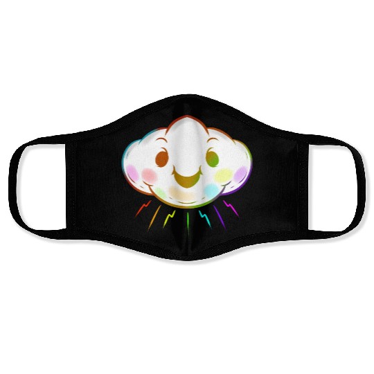 Colorful Rainbow Cloud Lgbtq Lesbian Gay Pride Face Masks