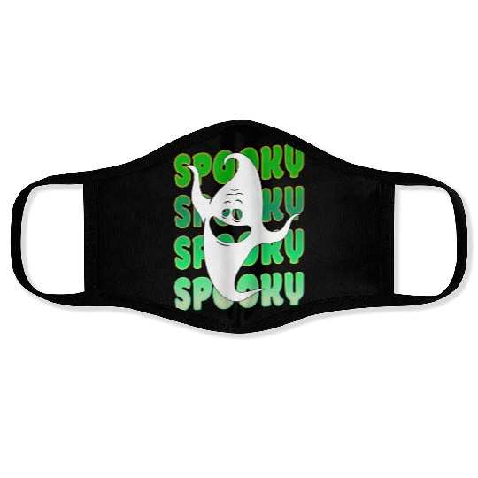 Spooky Halloween Ghost Green Face Masks
