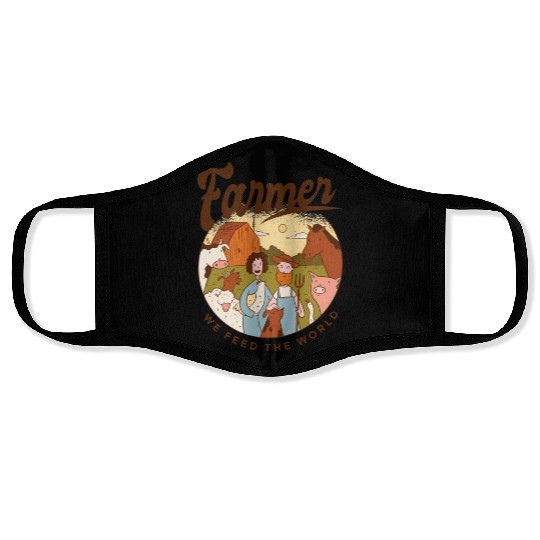 Farmer We Feed The World Face Masks