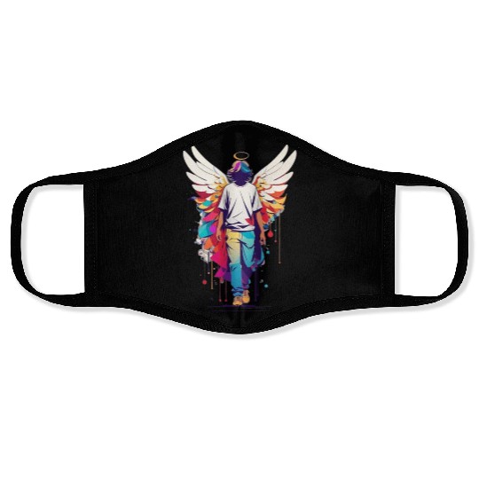 Angel with no face Face Masks