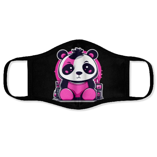 Punk Panda In Pink Face Masks