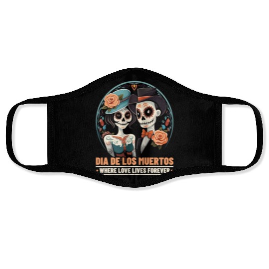 Dia De Los Muertos Sugar Skull Mexican Holiday Face Masks