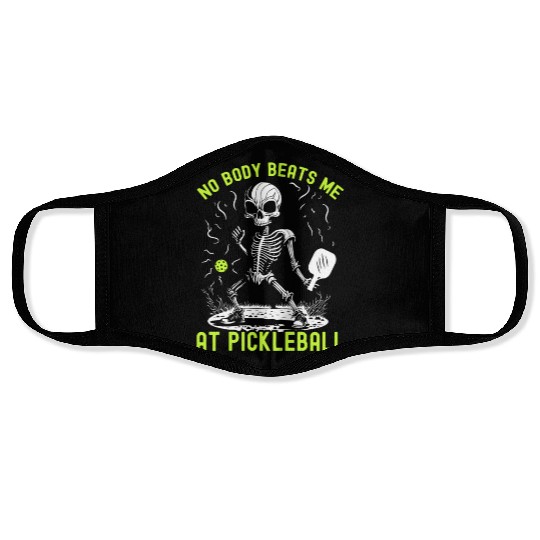 No Body Beats Me At Pickleball Halloween Skeleton Face Masks