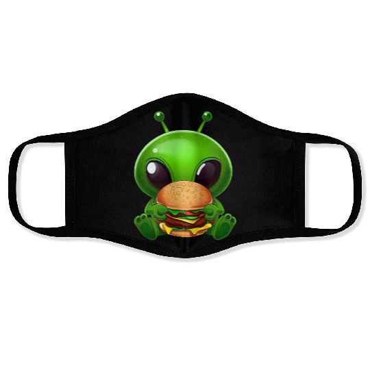 Alien with Cheeseburger Face Masks