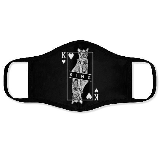 Abyssinian Cat Lover King Of Hearts Funny Pop Art Face Masks