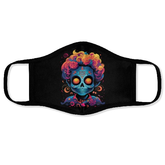 Dia De Los Muertos Sugar Skull Mexican Holiday Face Masks