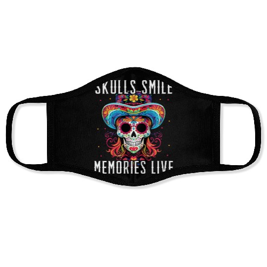 Dia De Los Muertos Sugar Skull Mexican Holiday Face Masks