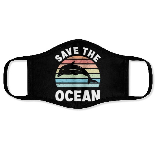 Save The Ocean Dolphin Face Masks