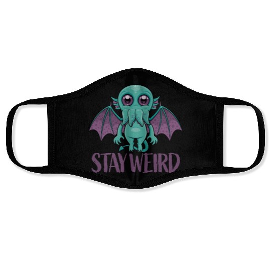 Stay Weird Cute Cthulhu Monster Face Masks