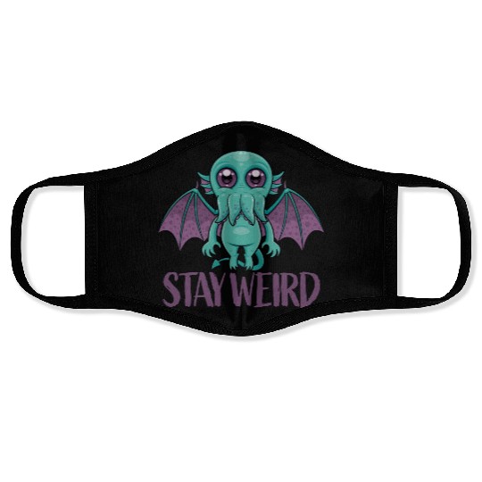 Stay Weird Cute Cthulhu Monster Face Masks