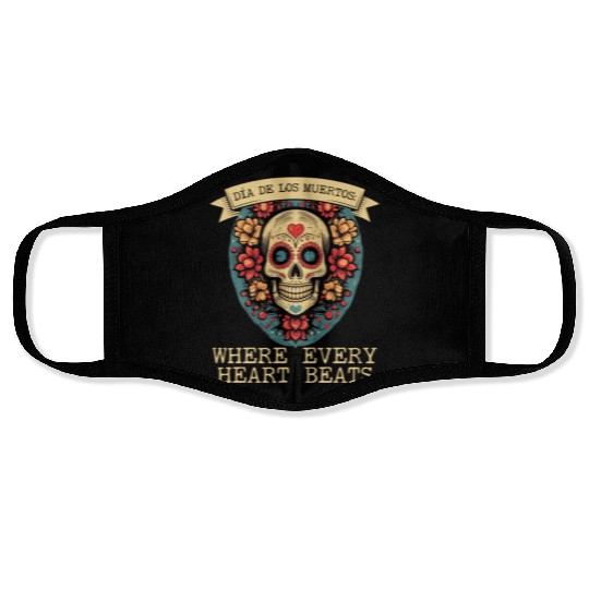 Dia De Los Muertos Sugar Skull Mexican Holiday Face Masks