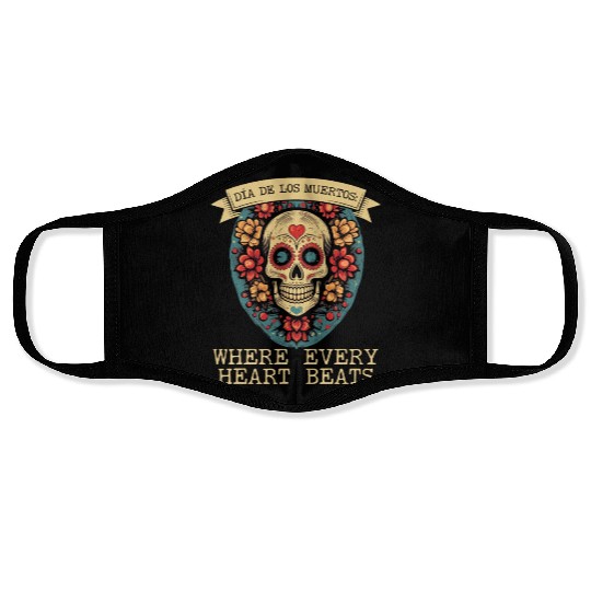 Dia De Los Muertos Sugar Skull Mexican Holiday Face Masks