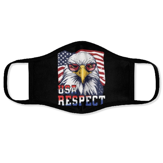gift idea bald eagle american flag Face Masks