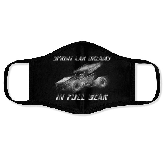 Sprint Car Mom Dirt Track Racing Racing Race Day Face Masks