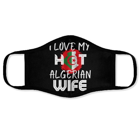 Funny I Love My Hot Algerian Wife Husband Face Masks