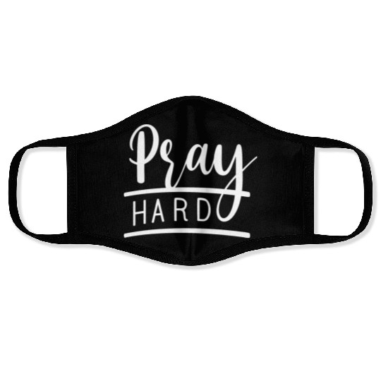Pray Hard Love Jesus Christian Christmas Face Masks
