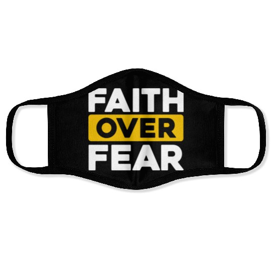Faith Over Fear Love Jesus Christian Christmas Face Masks