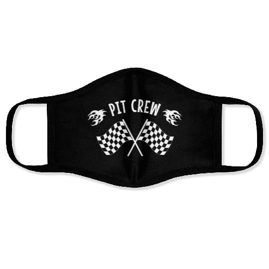 Pit Crew Racing Mechanic Car Parts Race Track Face Masks