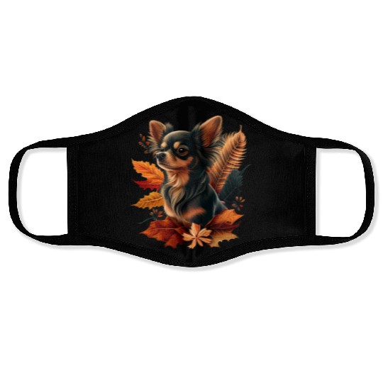 Chihuahua | Thanksgiving Day Farmer Food Autumn Face Masks