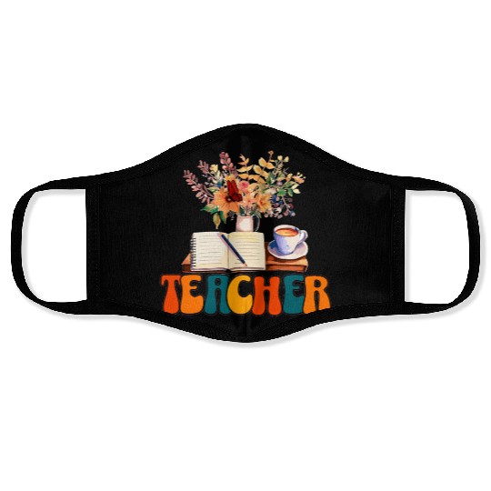 Teacher, Retro Teacher Sublimation, Teacher Face Masks,