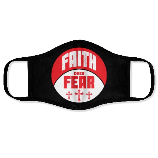 Faith Over Fear Love Jesus Christian Christmas Face Masks