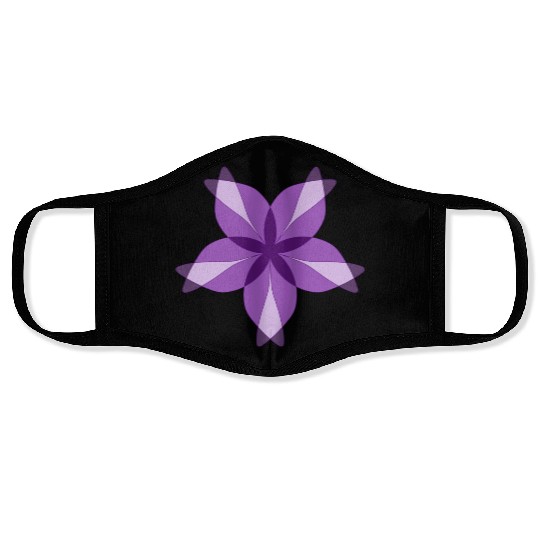Purple Geometric Flower Face Masks