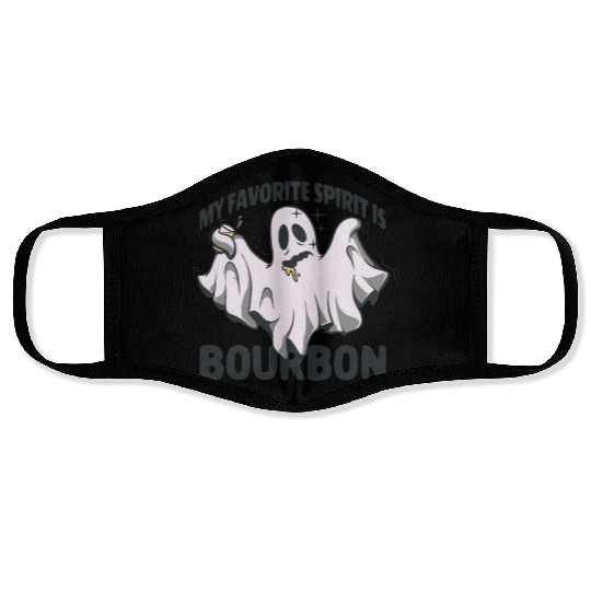 My Favorite Spirit Is Bourbon Halloween Ghost Face Masks