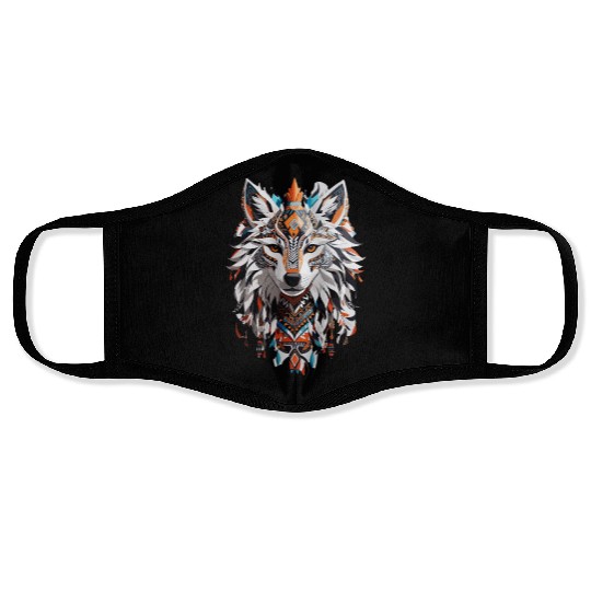 Tribal Wolf Face Masks