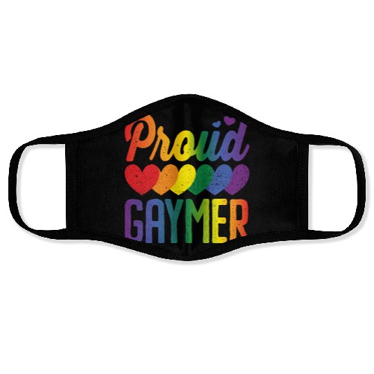 Proud Gaymer Gay Pride Lesbian Rainbow Flag Face Masks