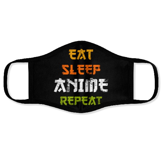 Eat Sleep Anime Repeat Japanese Ga Japan Face Masks
