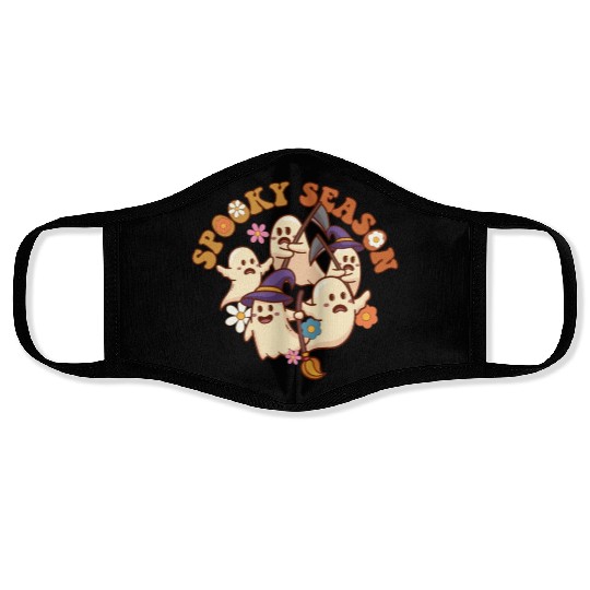 Halloween Spooky Season Boo Ghost Grim Reaper Face Masks