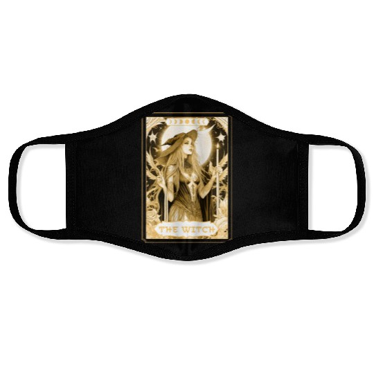 Dark Witch Tarot Card Magic Boho Mystic Celestial Face Masks