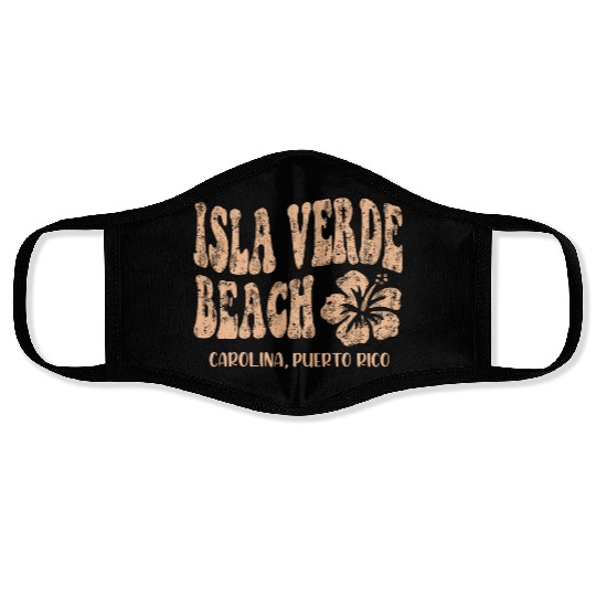 Isla Verde beach Carolina Puerto Rico Face Masks