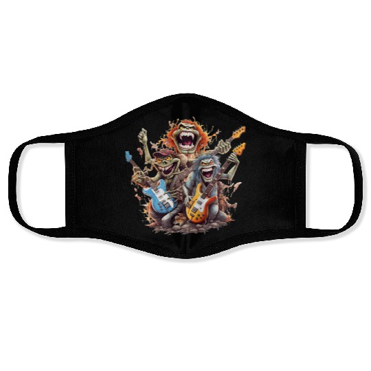 Monsters of Rock and Roll for Music enthusiasts Face Masks