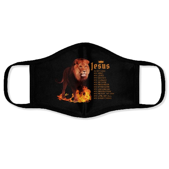 Jesus Is My God King My Lord My Savior Christian Face Masks