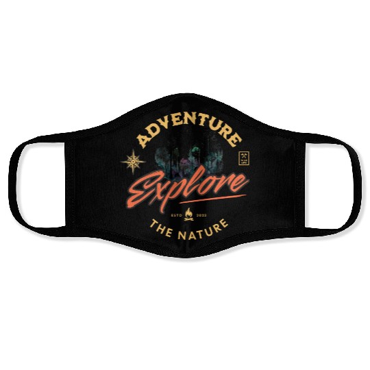 Adventure Explore The Nature Graphic Face Masks