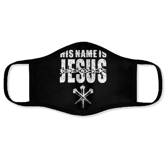 His Name Is Jesus Love Jesus Christian Christmas Face Masks