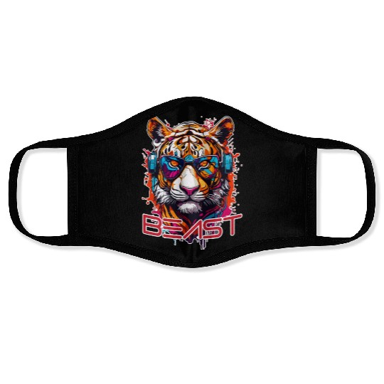 Beast Tiger2 Face Masks