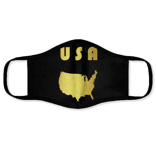 Usa Gold Fourth Of July Face Masks