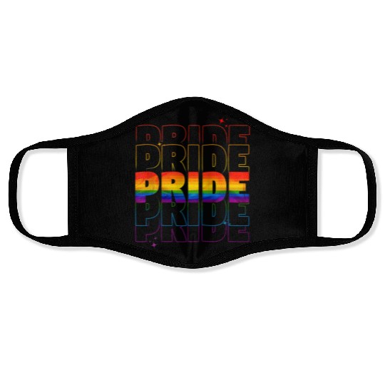 LGBT LGBTQ PRIDE FLAG Gay Lesbian Pride Month Face Masks