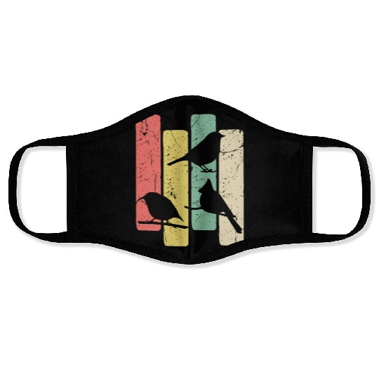 Birds Art Budgie Heron Sparrow Robin Hummingbird Face Masks