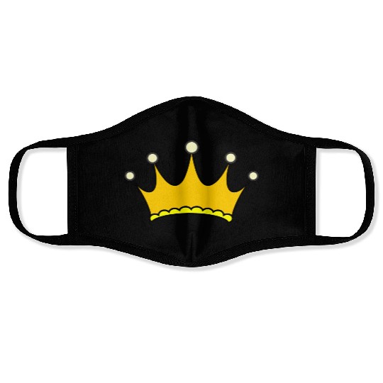 Simple crown gold Face Masks