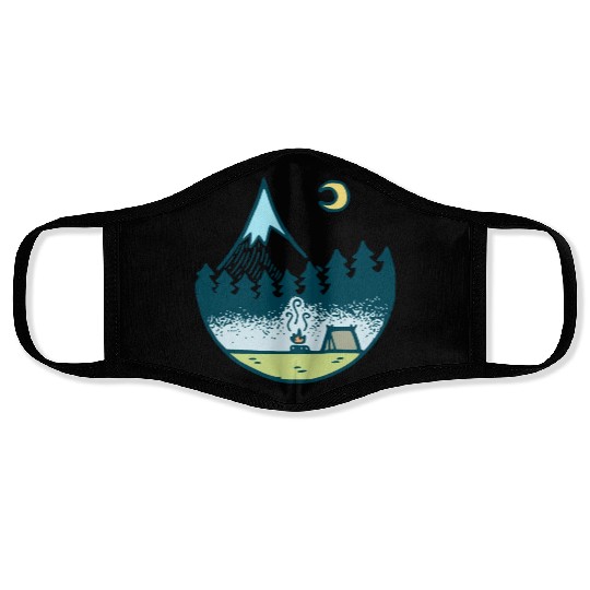 Keep It Simple (Camping At Night) Face Masks