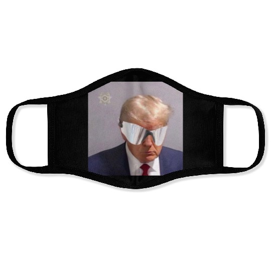 Trump Mugshot with YZY Shades Face Masks