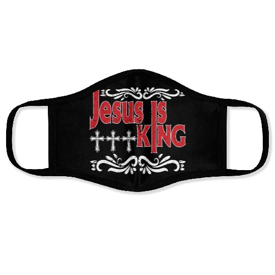 Jesus Is King Love Jesus Christian Christmas Face Masks