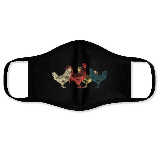 Farmer Rooster Chicken Hen Gift Face Masks