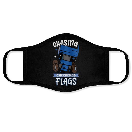 Sprint Car Mom Dirt Track Racing Racing Race Day Face Masks